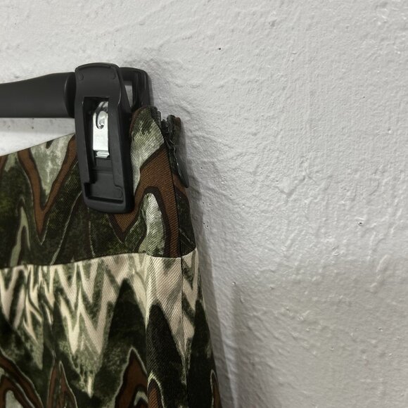 Carlisle Green Pleated Skirt Chevron Silk Wool 10 Forest Festival Boho Colorful - Picture 3 of 10